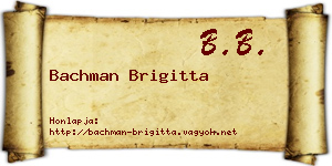 Bachman Brigitta névjegykártya